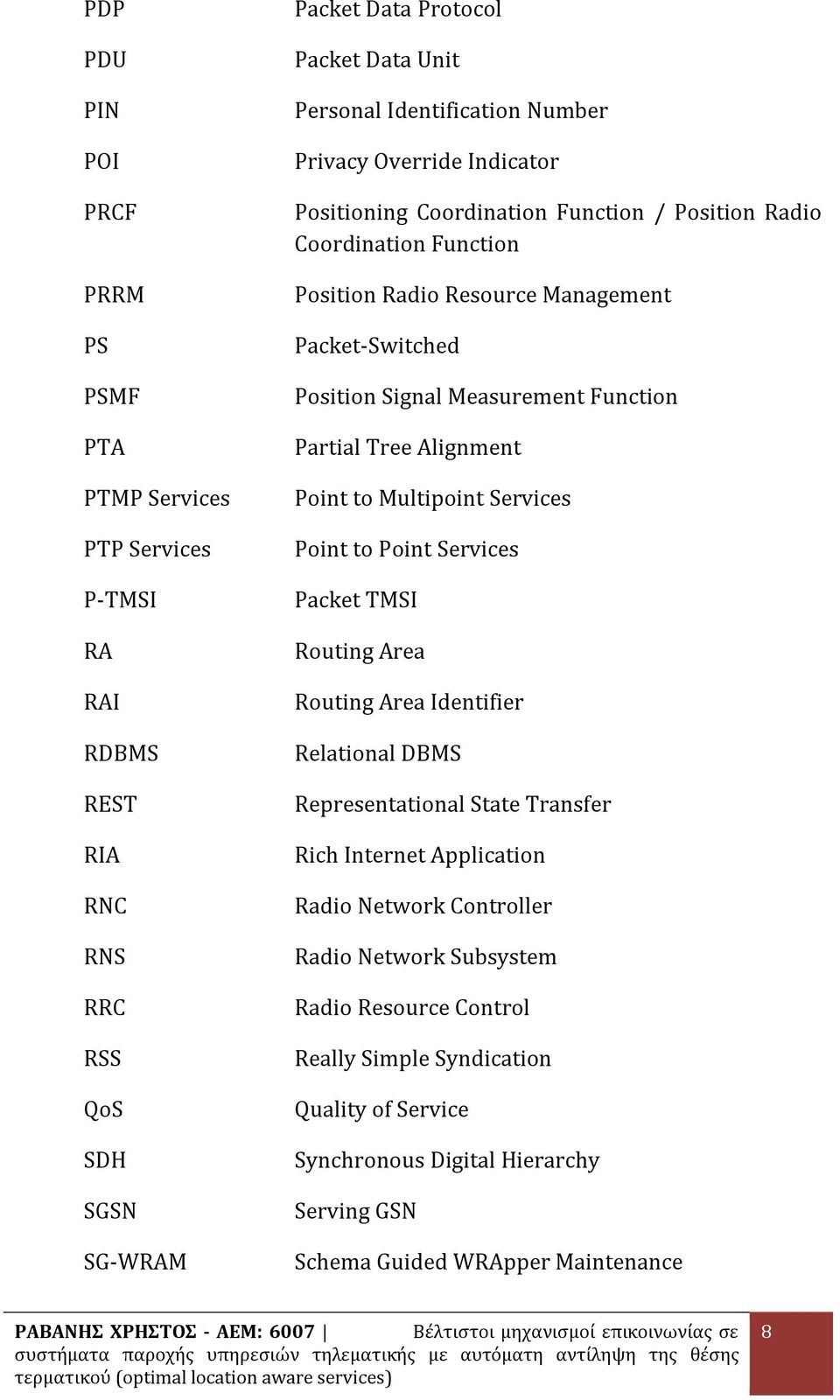 Partial Tree Alignment Point to Multipoint Services Point to Point Services Packet TMSI Routing Area Routing Area Identifier Relational DBMS Representational State Transfer Rich Internet