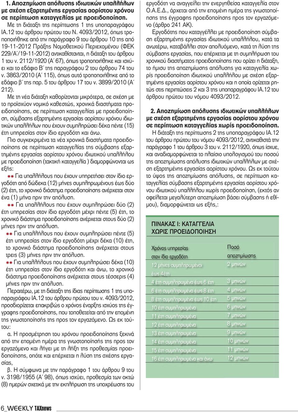 4093/2012, όπως τροποποιήθηκε από την παράγραφο 9 του άρθρου 10 της από 19-11-2012 Πράξης Νομοθετικού Περιεχομένου (ΦΕΚ 229/Α /19-11-2012) αντικαθίστανται, η διάταξη του άρθρου 1 του ν.