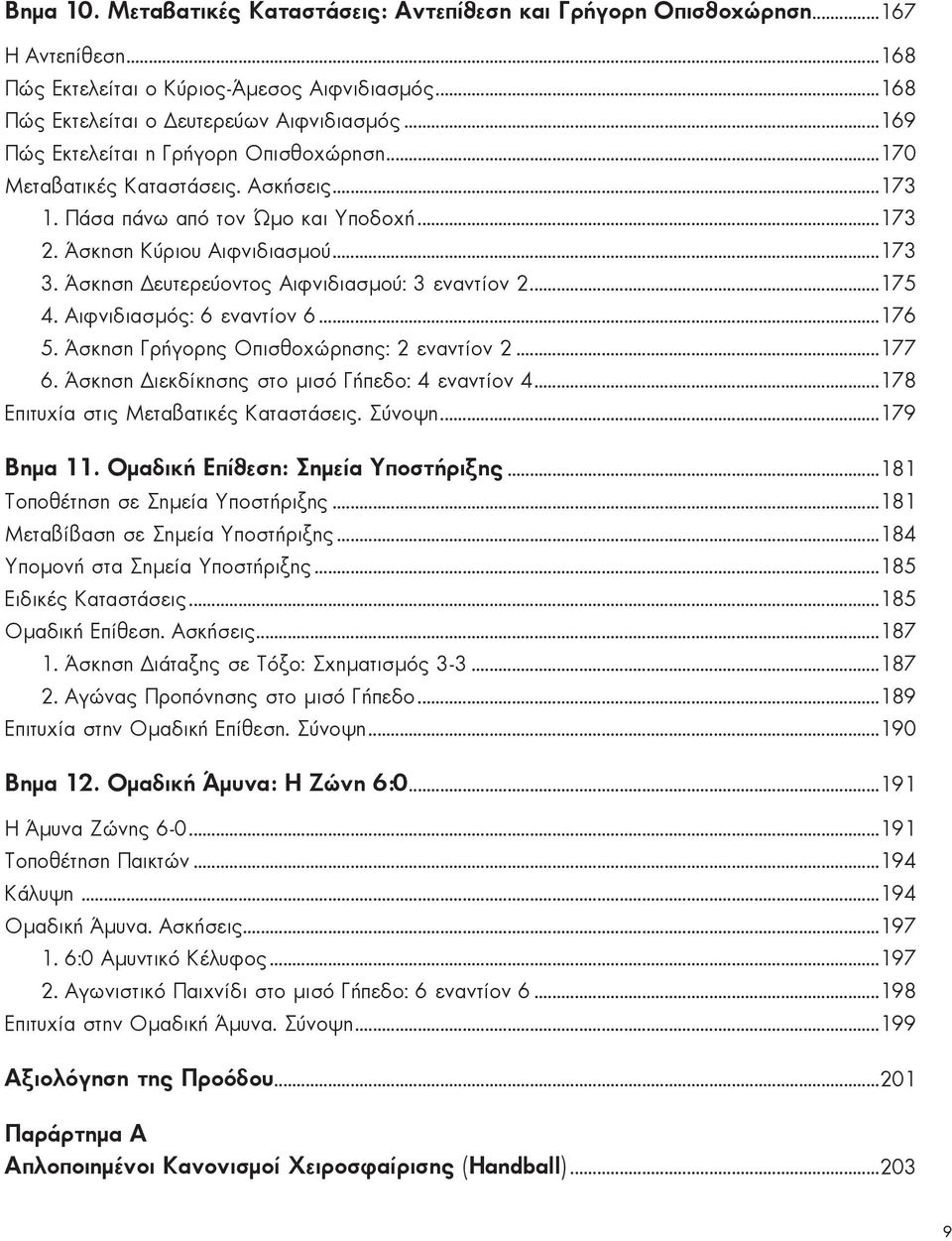 Άσκηση Δευτερεύοντος Αιφνιδιασμού: 3 εναντίον 2...175 4. Αιφνιδιασμός: 6 εναντίον 6...176 5. Άσκηση Γρήγορης Οπισθοχώρησης: 2 εναντίον 2...177 6. Άσκηση Διεκδίκησης στο μισό Γήπεδο: 4 εναντίον 4.