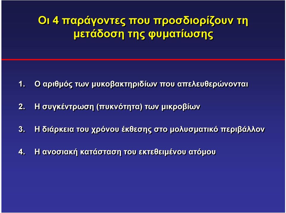 Η συγκέντρωση (πυκνότητα) των μικροβίων 3.