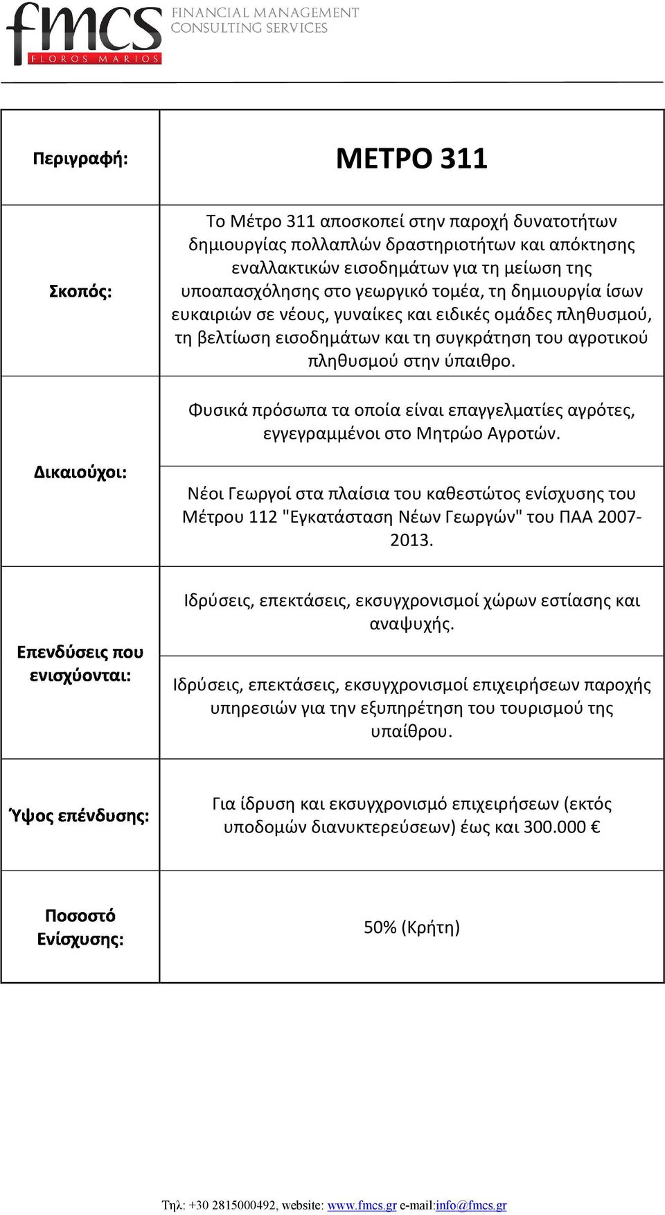 πρόσωπα τα οποία είναι επαγγελματίες αγρότες, εγγεγραμμένοι στο Μητρώο Αγροτών.