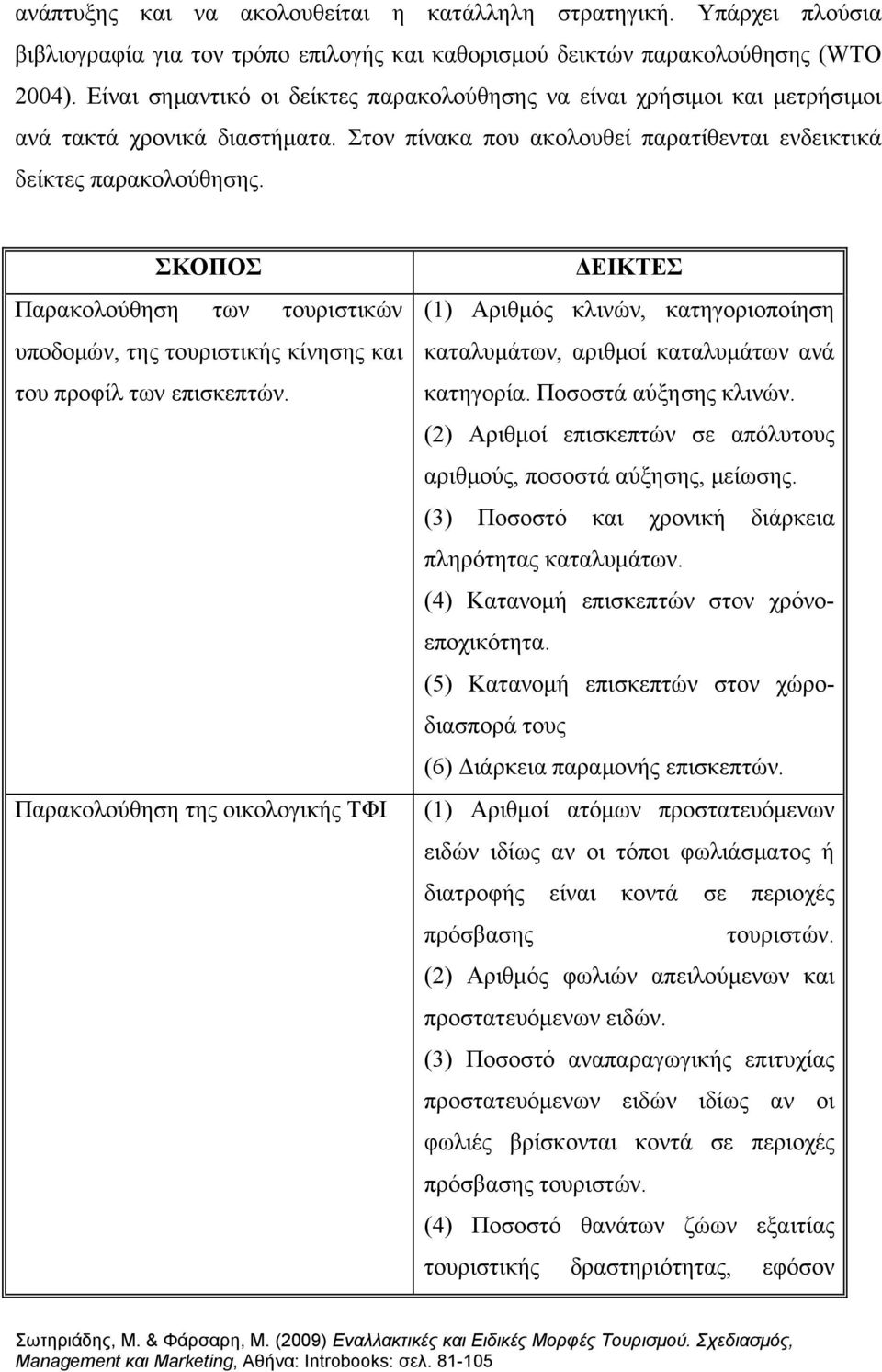 ΣΚΟΠΟΣ Παρακολούθηση των τουριστικών υποδομών, της τουριστικής κίνησης και του προφίλ των επισκεπτών.