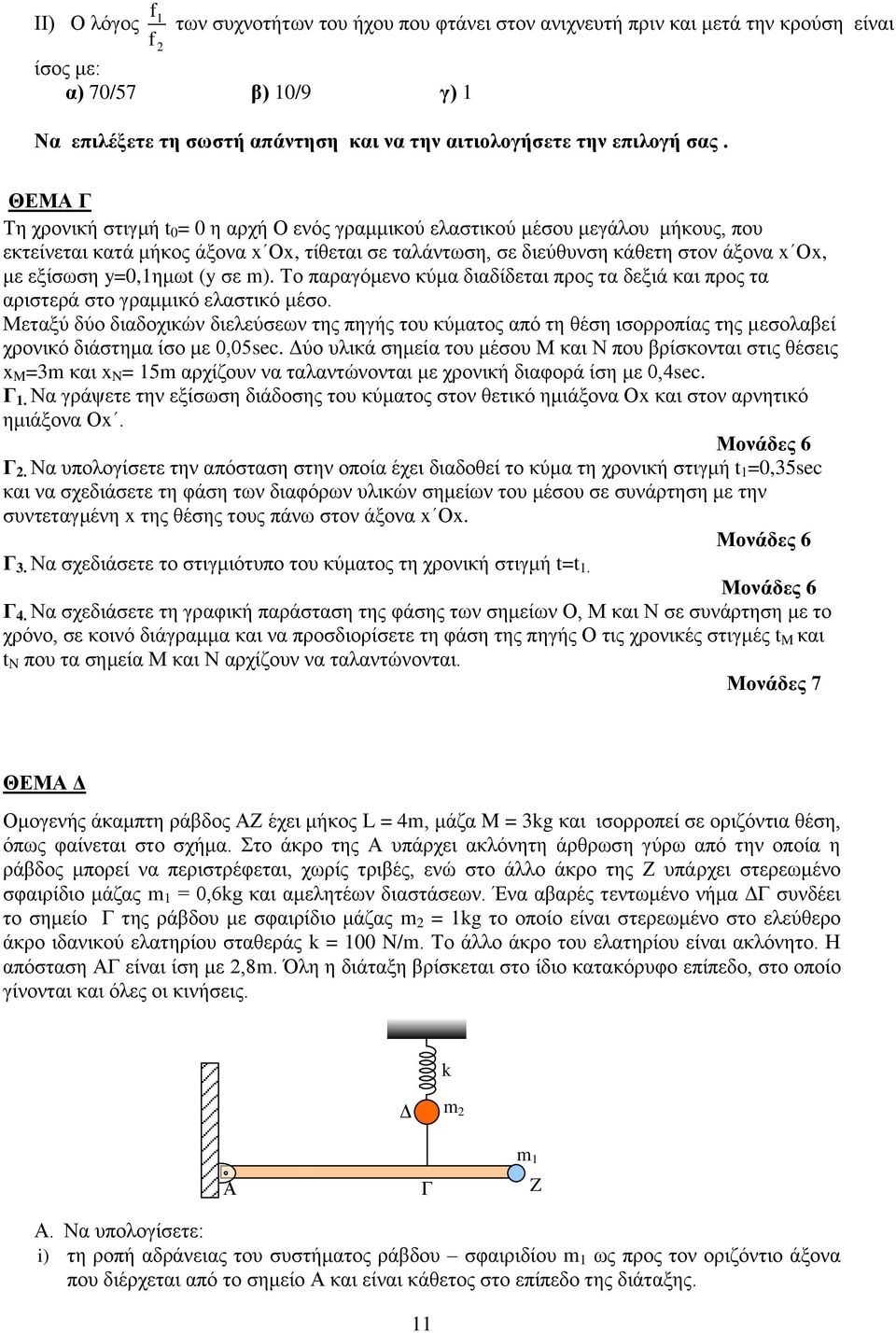 εμίζσζε y=0,1εκσt (y ζε m). Σν παξαγόκελν θύκα δηαδίδεηαη πξνο ηα δεμηά θαη πξνο ηα αξηζηεξά ζην γξακκηθό ειαζηηθό κέζν.