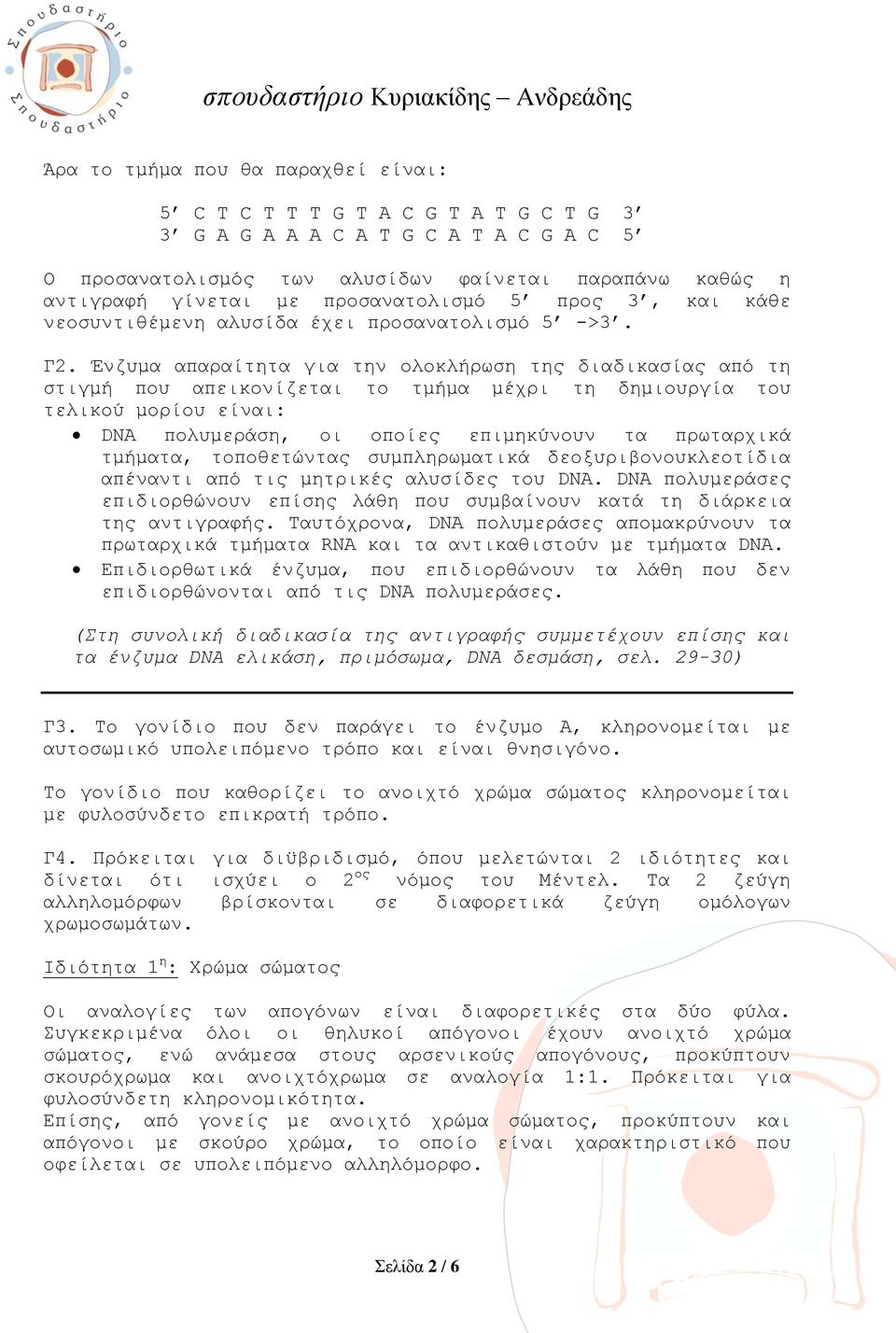 Ένζυμα απαραίτητα για την ολοκλήρωση της διαδικασίας από τη στιγμή που απεικονίζεται το τμήμα μέχρι τη δημιουργία του τελικού μορίου είναι: DNA πολυμεράση, οι οποίες επιμηκύνουν τα πρωταρχικά