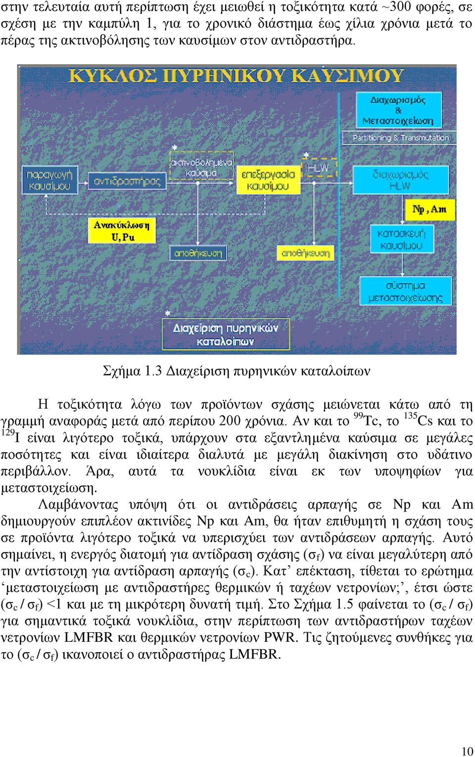 Αν και το 99 Tc, το 135 Cs και το 129 I είναι λιγότερο τοξικά, υπάρχουν στα εξαντλημένα καύσιμα σε μεγάλες ποσότητες και είναι ιδιαίτερα διαλυτά με μεγάλη διακίνηση στο υδάτινο περιβάλλον.