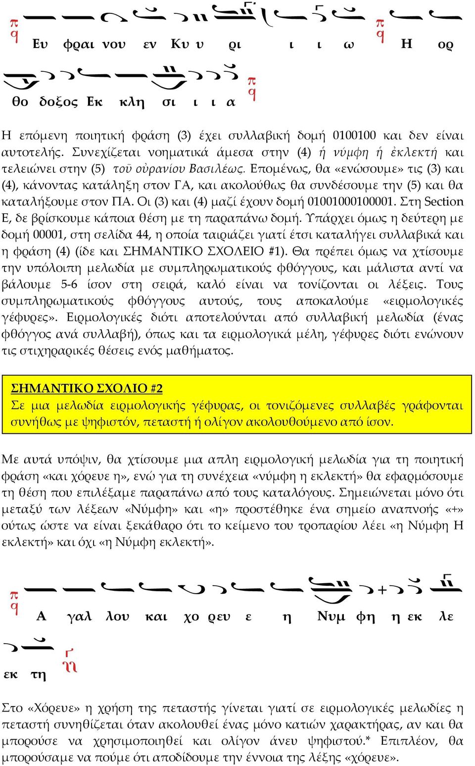 Επομένως, θα «ενώσουμε» τις (3) και (4), κάνοντας κατάληξη στον ΓΑ, και ακολούθως θα συνδέσουμε την (5) και θα καταλήξουμε στον ΠΑ. Οι (3) και (4) μαζί έχουν δομή 01001000100001.