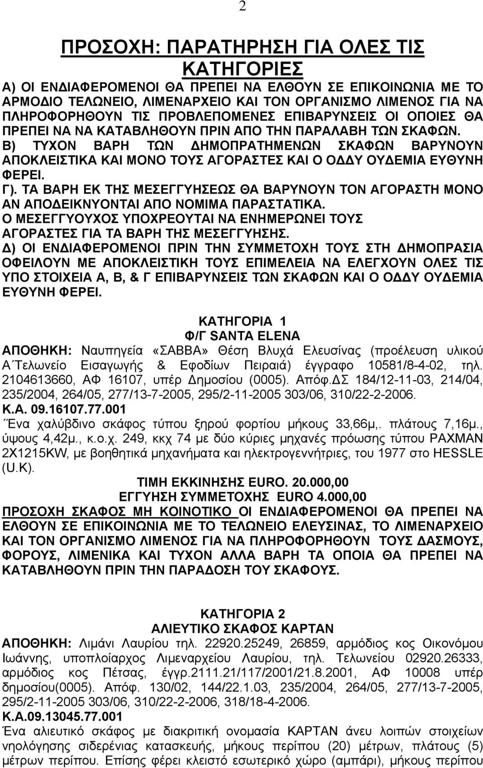 Β) ΤΥΧΟΝ ΒΑΡΗ ΤΩΝ ΗΜΟΠΡΑΤΗΜΕΝΩΝ ΣΚΑΦΩΝ ΒΑΡΥΝΟΥΝ ΑΠΟΚΛΕΙΣΤΙΚΑ ΚΑΙ ΜΟΝΟ ΤΟΥΣ ΑΓΟΡΑΣΤΕΣ ΚΑΙ Ο Ο Υ ΟΥ ΕΜΙΑ ΕΥΘΥΝΗ ΦΕΡΕΙ. Γ).