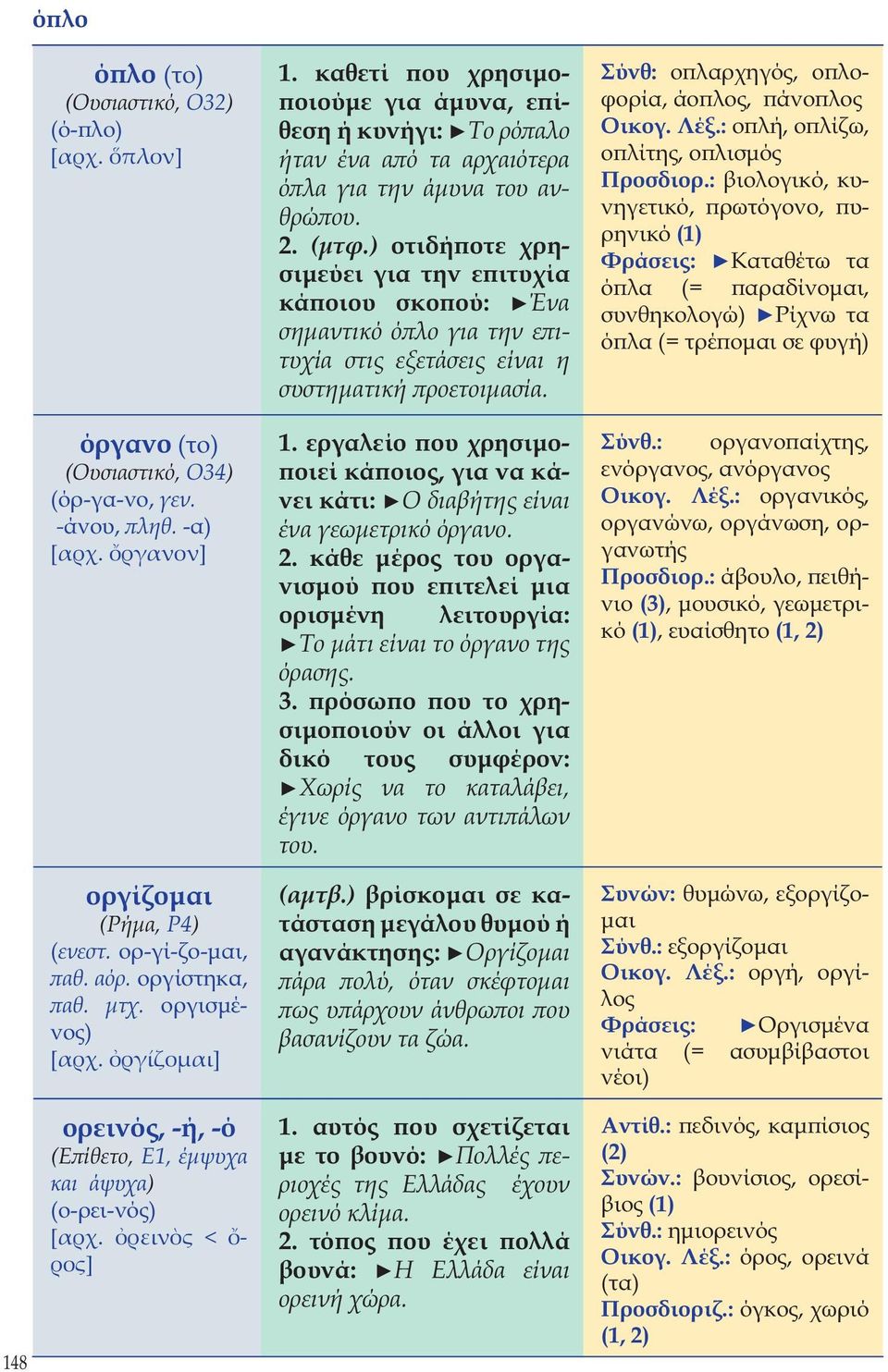 ) οτιδήποτε χρησιμεύει για την επιτυχία κάποιου σκοπού: Ένα σημαντικό όπλο για την επιτυχία στις εξετάσεις είναι η συστηματική προετοιμασία. 1.