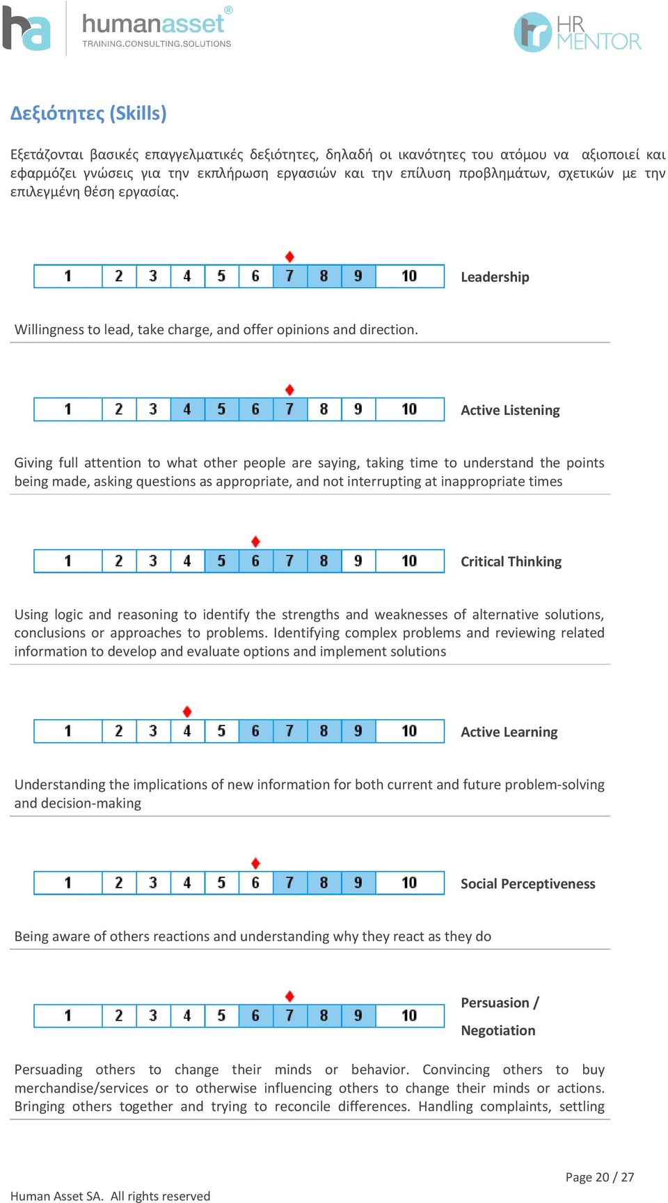 Active Listening Giving full attention to what other people are saying, taking time to understand the points being made, asking questions as appropriate, and not interrupting at inappropriate times