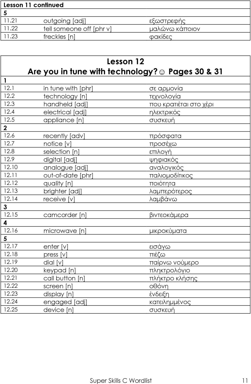 9 digital [adj] ψηφιακός.0 analogue [adj] αναλογικός. out-of-date [phr] παλιομοδίτικος. quality [n] ποιότητα. brighter [adj] λαμπερότερος.4 receive [v] λαμβάνω. camcorder [n] βιντεοκάμερα 4.