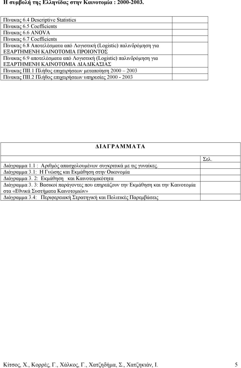 9 αποτελέσματα από Λογιστική (Logistic) παλινδρόμηση για ΕΞΑΡΤΗΜΕΝΗ ΚΑΙΝΟΤΟΜΙΑ ΔΙΑΔΙΚΑΣΙΑΣ Πίνακας ΠΙΙ.1 Πλήθος επιχειρήσεων μεταποίηση 2000 2003 Πίνακας ΠΙΙ.