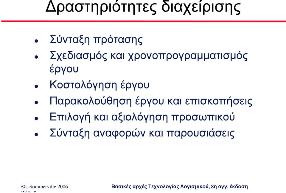 Κοστολόγηση έργου Παρακολούθηση έργου και