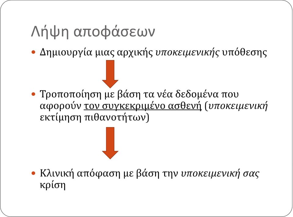 αφορούν τον συγκεκριμένο ασθενή (υποκειμενική εκτίμηση