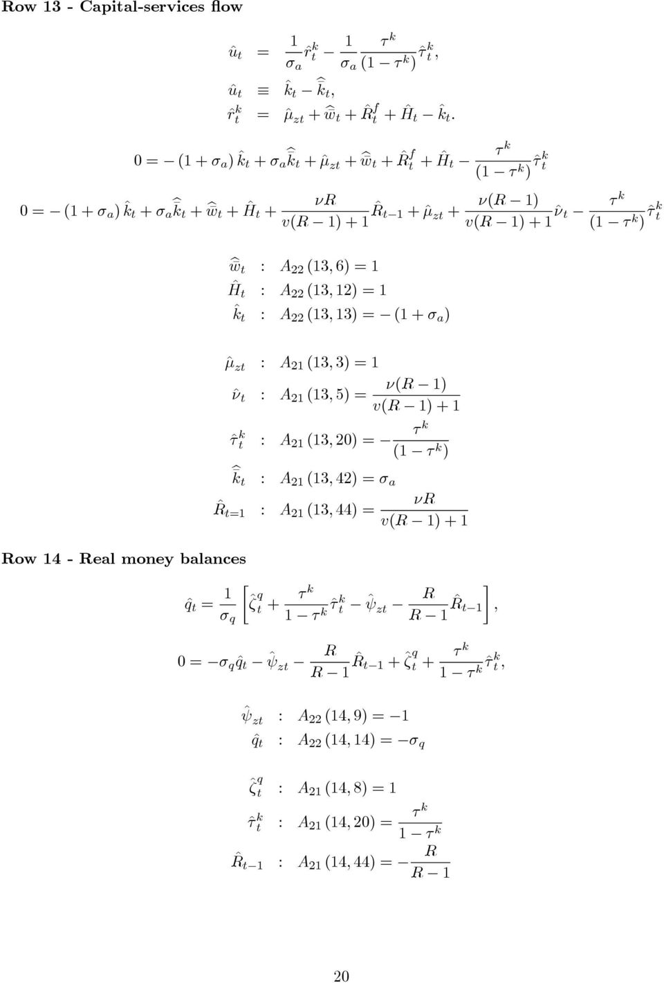 τ k ) ˆτ k ν(r 1) v(r 1) + 1 ˆν τ k (1 τ k ) ˆτ k ˆ : A 21 (13, 3) = 1 ˆν : ν(r 1) A 21 (13, 5) = v(r 1) + 1 ˆτ k : A 21 (13, 20) = τ k (1 τ k ) b k : A 21 (13, 42) = σ a ˆR =1 : νr A 21 (13,