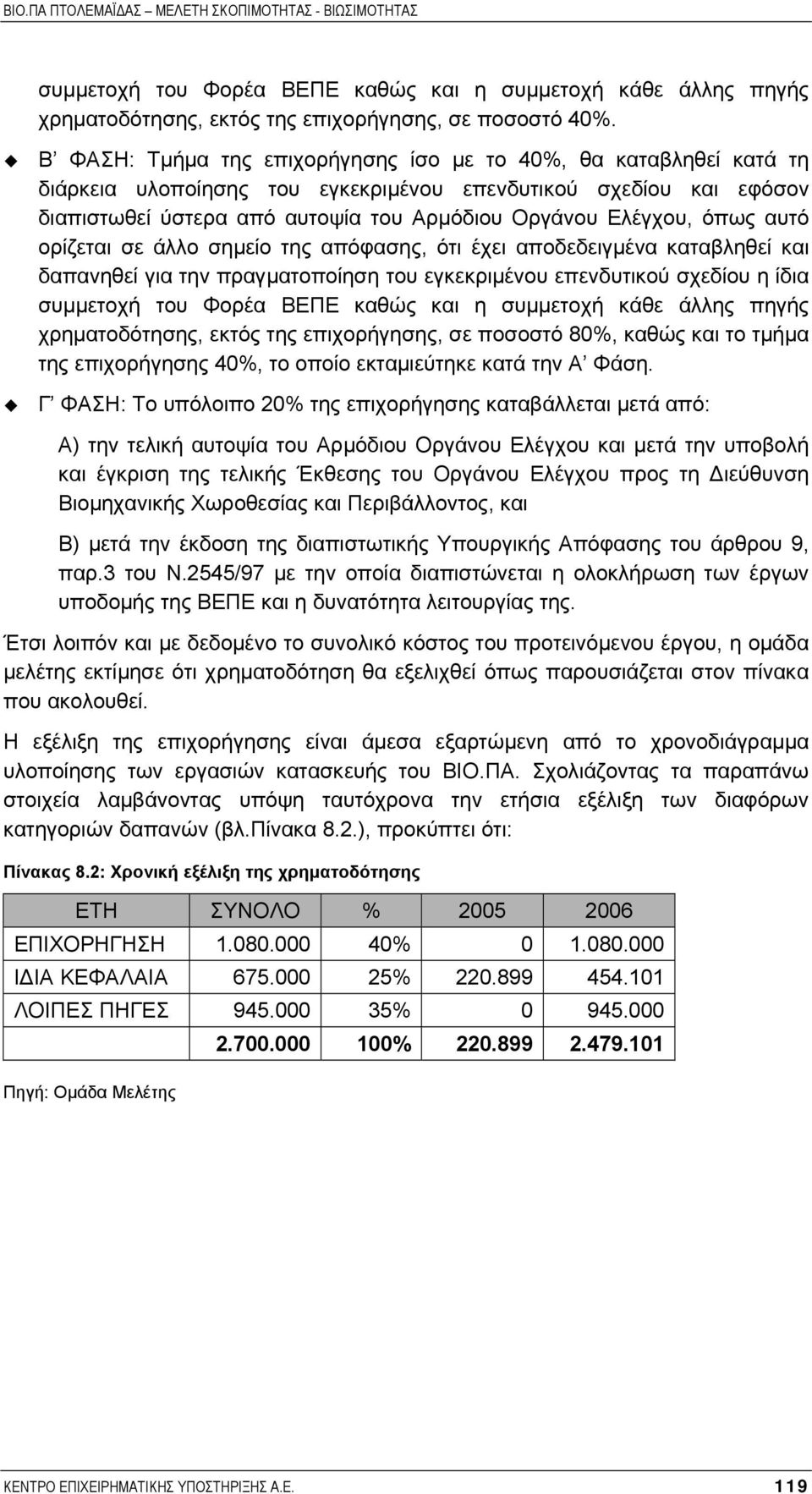 όπως αυτό ορίζεται σε άλλο σηµείο της απόφασης, ότι έχει αποδεδειγµένα καταβληθεί και δαπανηθεί για την πραγµατοποίηση του εγκεκριµένου επενδυτικού σχεδίου η ίδια συµµετοχή του Φορέα ΒΕΠΕ καθώς και η