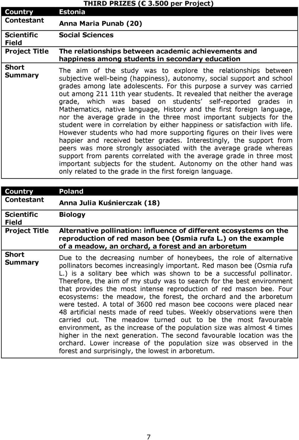 the relationships between subjective well-being (happiness), autonomy, social support and school grades among late adolescents. For this purpose a survey was carried out among 211 11th year students.