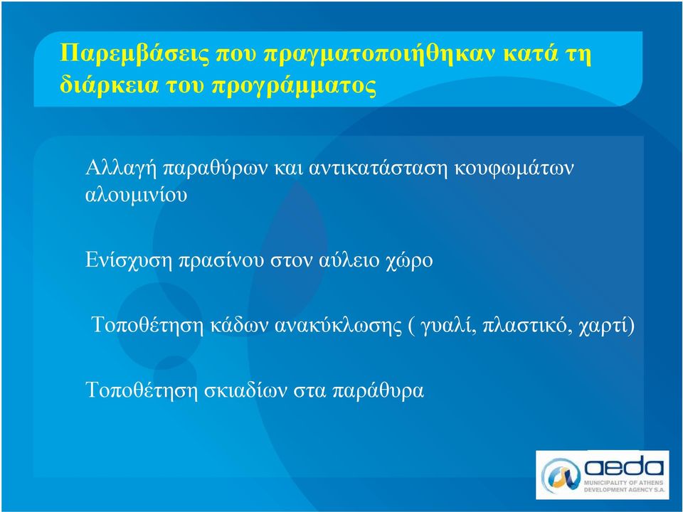 κουφωμάτων αλουμινίου Ενίσχυση πρασίνου στοναύλειο χώρο