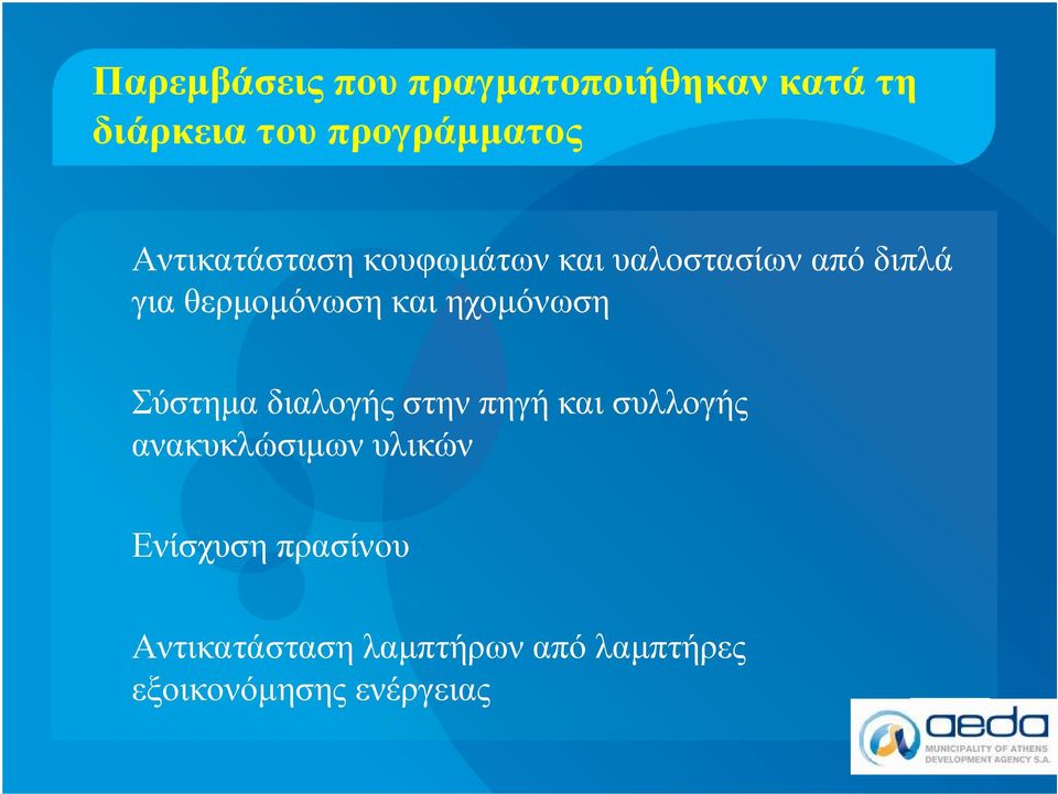 ηχομόνωση Σύστημα διαλογήςστηνπηγή και συλλογής ανακυκλώσιμωνυλικών