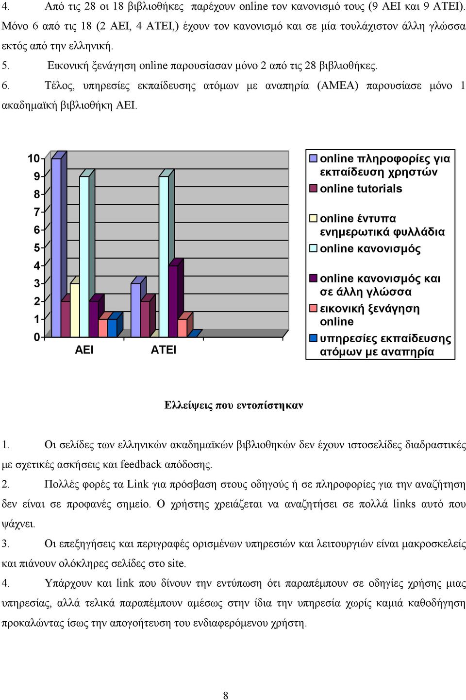 10 9 8 online πληροφορίες για εκπαίδευση χρηστών online tutorials 7 6 online έντυπα ενηµερωτικά φυλλάδια 5 online κανονισµός 4 3 2 1 online κανονισµός και σε άλλη γλώσσα εικονική ξενάγηση online 0