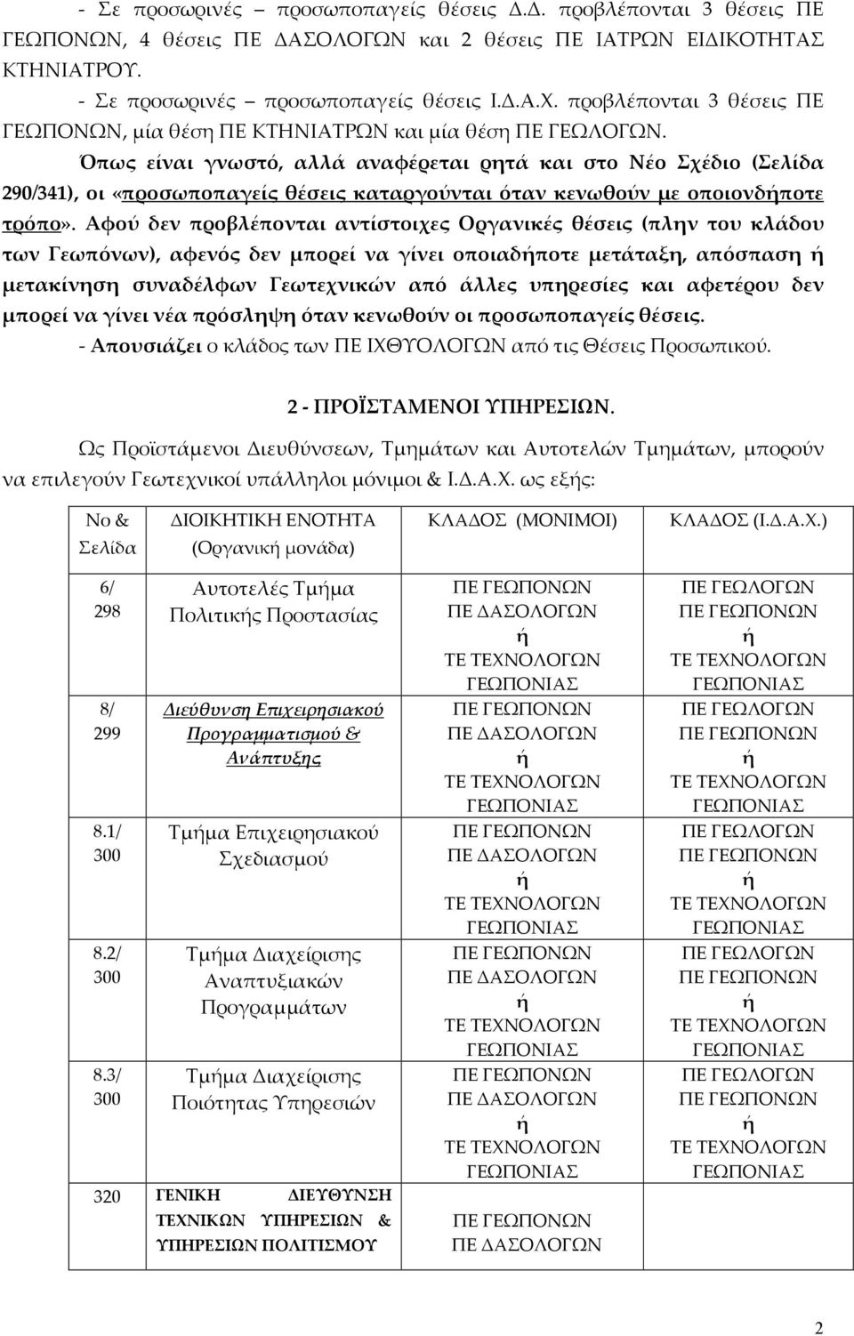 Όπως είναι γνωστό, αλλά αναφέρεται ρητά και στο Νέο Σχέδιο (Σελίδα 290/341), οι «προσωποπαγείς θέσεις καταργούνται όταν κενωθούν με οποιονδποτε τρόπο».