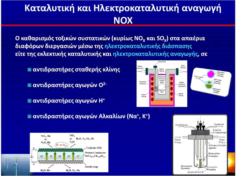 εκλεκτικής καταλυτικής και ηλεκτροκαταλυτικής αναγωγής, σε αντιδραστήρες σταθερής κλίνης