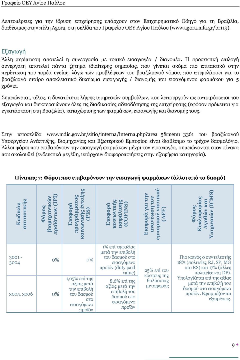 Η προσεκτική επιλογή συνεργάτη αποτελεί πάντα ζήτημα ιδιαίτερης σημασίας, που γίνεται ακόμα πιο επιτακτικό στην περίπτωση του τομέα υγείας, λόγω των προβλέψεων του βραζιλιανού νόμου, που επιφυλάσσει