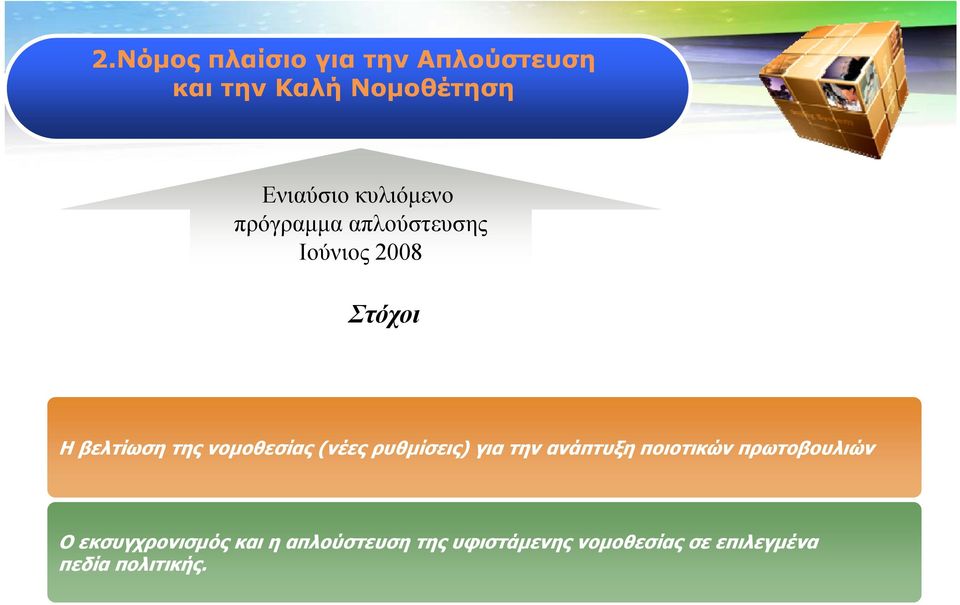 ρυθμίσεις) για την ανάπτυξη ποιοτικών πρωτοβουλιών Ο ό λ ύ ά θ ί λ έ Ο