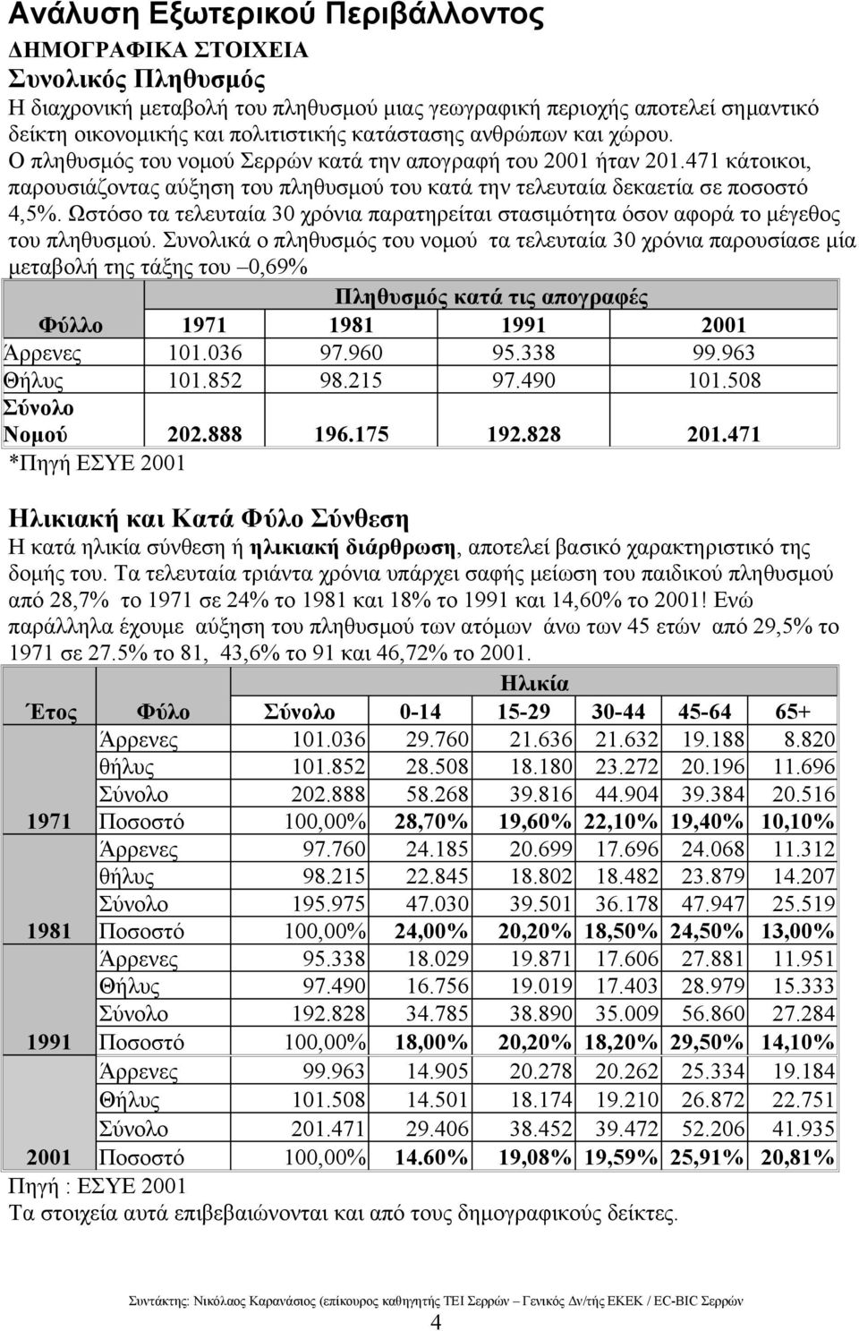 Ωστόσο τα τελευταία 30 χρόνια παρατηρείται στασιμότητα όσον αφορά το μέγεθος του πληθυσμού.