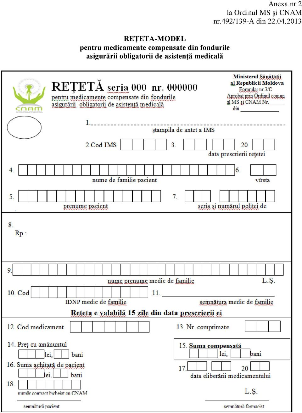 obligatorii de asistenţă medicală Anexa