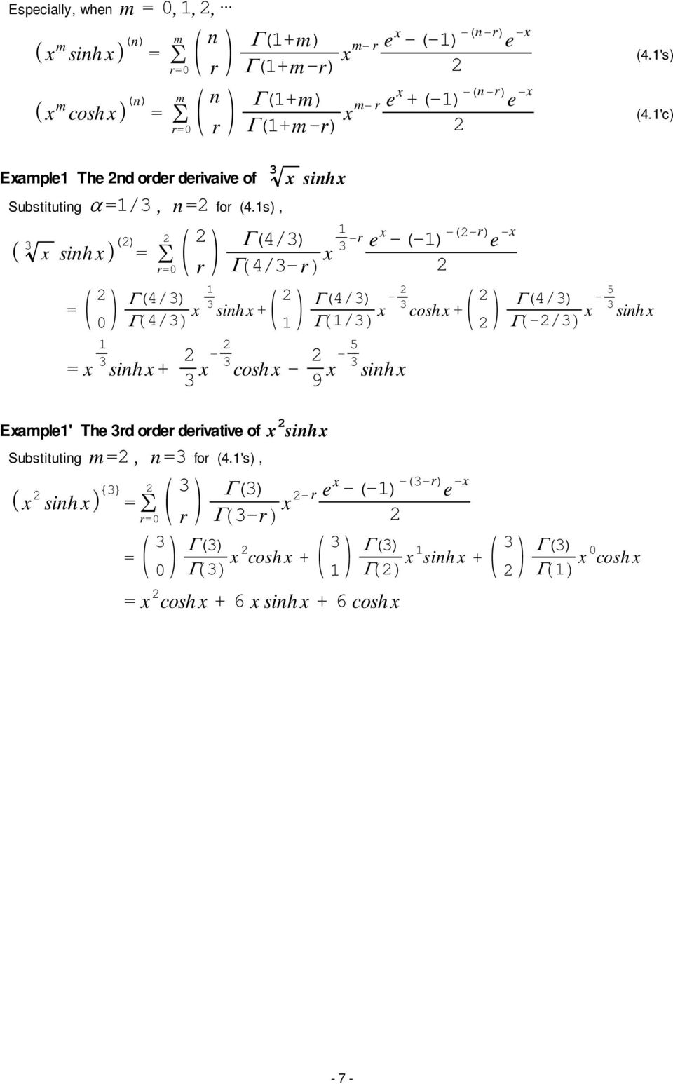 s), sih ( /) r /-r -r e -(-) -( -r) e - ( /) sih + ( /) - cosh + 5 ( /) - sih 0 / / -/ sih + - cosh - 9-5sih