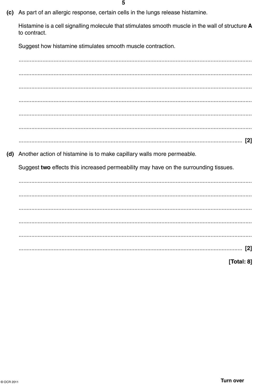 Suggest how histamine stimulates smooth muscle contraction.