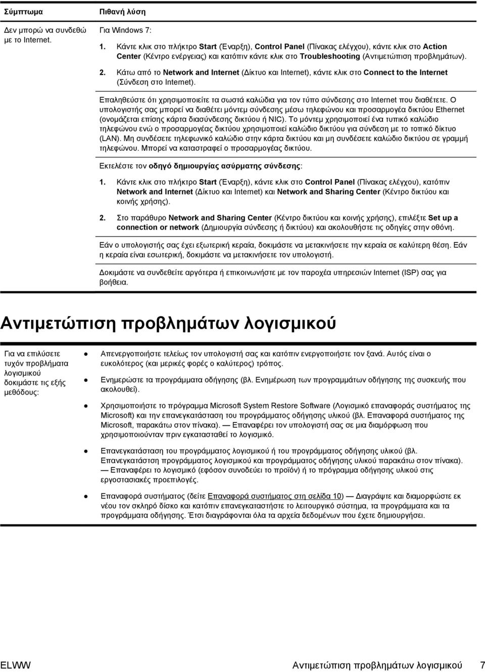 Κάτω από το Network and Internet ( ίκτυο και Internet), κάντε κλικ στο Connect to the Internet (Σύνδεση στο Internet).