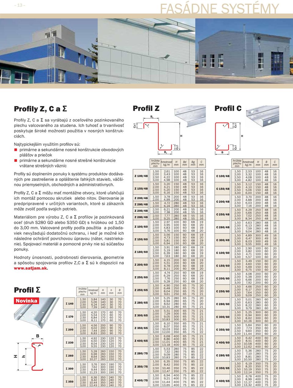 Najtypickejším využitím profi lov sú: primárne a sekundárne nosné konštrukcie obvodových plášťov a priečok primárne a sekundárne nosné strešné konštrukcie vrátane strešných väzníc Profi ly sú