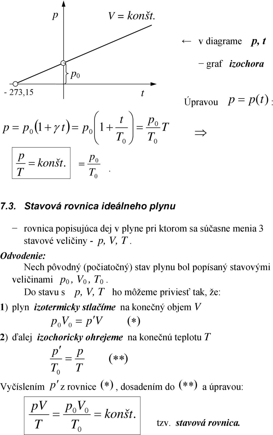 oísaný stavovýi veličinai,, Do stavu s,, ho ôžee riviesť tak, že: ) lyn izotericky stlačíe na konečný obje ( ) )