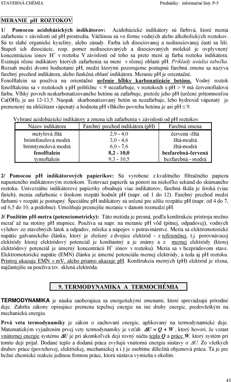 pomer nedisociovaných a disociovaných molekúl je ovplyvnený koncentráciou iónov H + v roztoku V závislosti od toho sa preto mení aj farba roztoku indikátora.