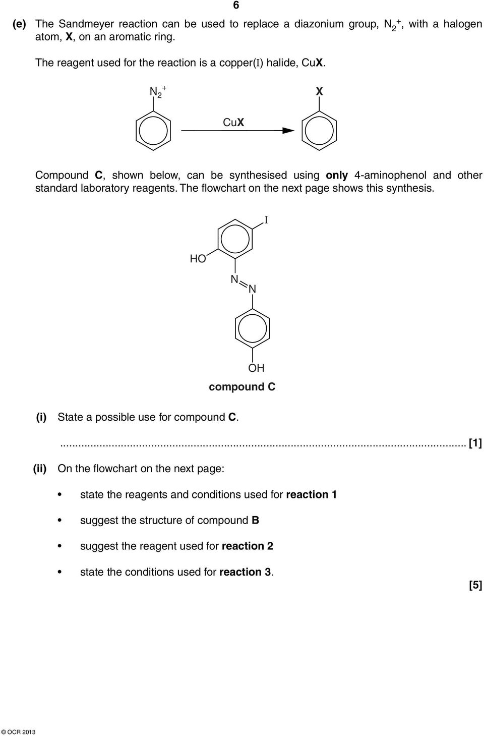 N 2 + X ux ompound, shown below, can be synthesised using only 4-aminophenol and other standard laboratory reagents.