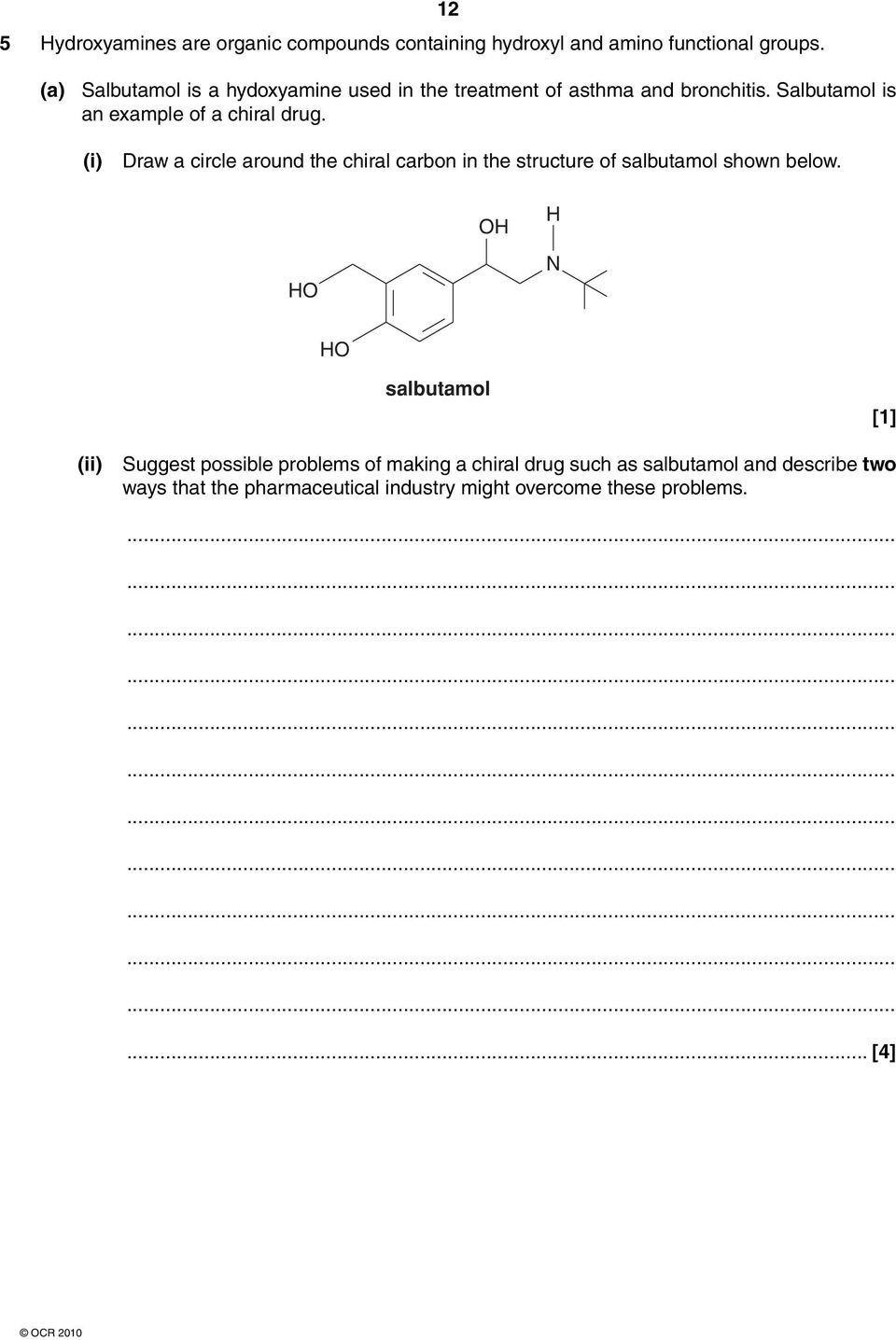 Salbutamol is an example of a chiral drug.