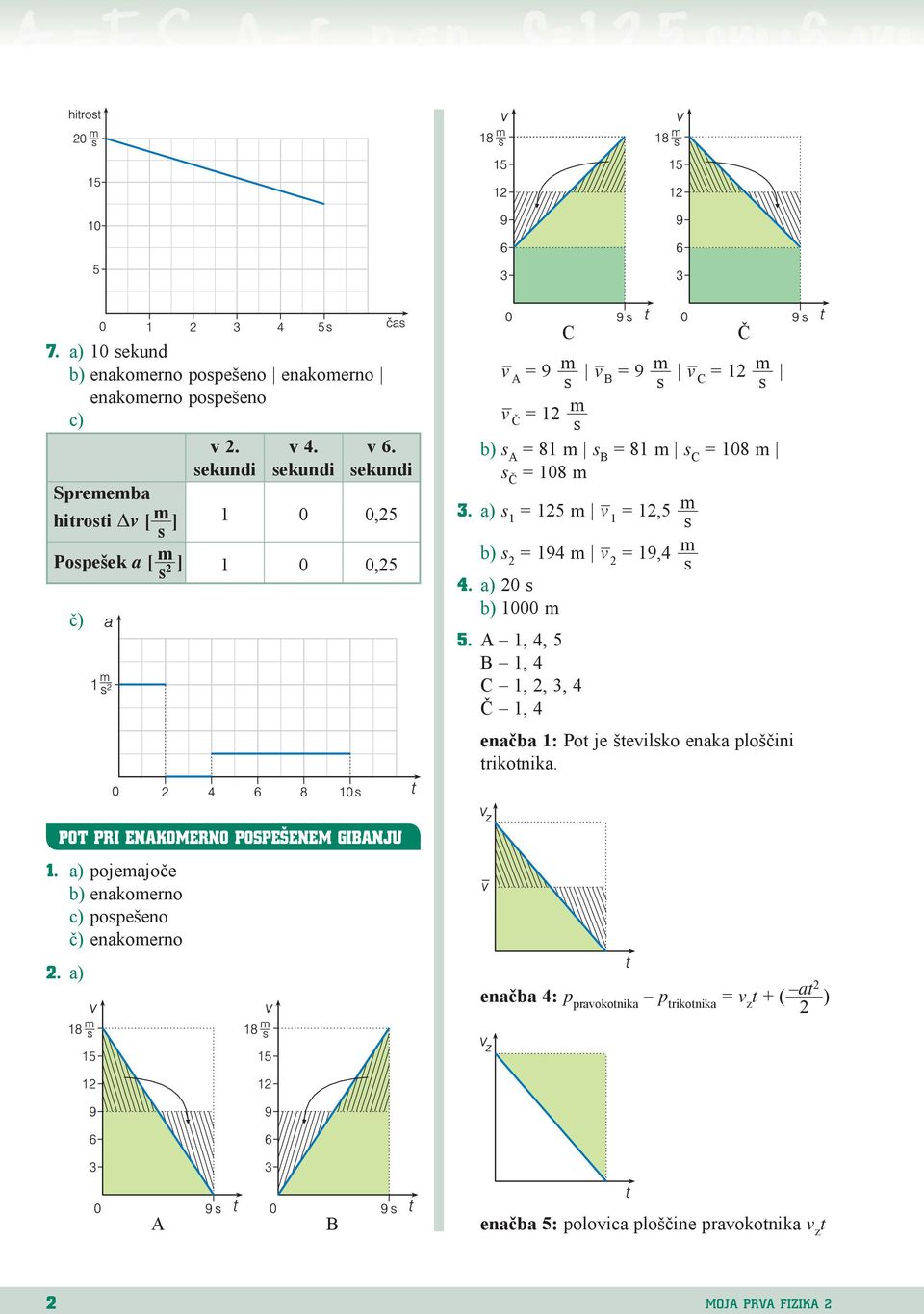 = 108 m 3. a) s 1 = 125 m v 1 = 12,5 m s s 2 = 194 m v 2 = 19,4 m s 4. a) 20 s 1000 m 5.