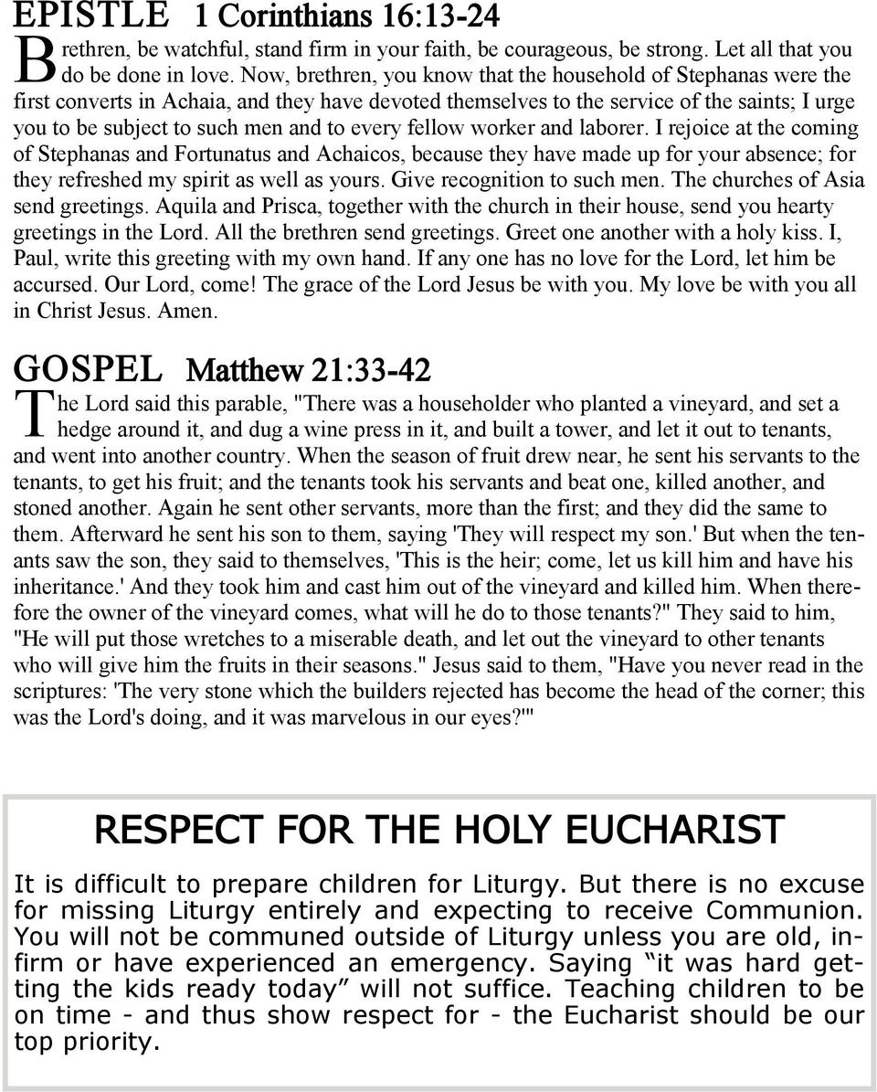 every fellow worker and laborer. I rejoice at the coming of Stephanas and Fortunatus and Achaicos, because they have made up for your absence; for they refreshed my spirit as well as yours.