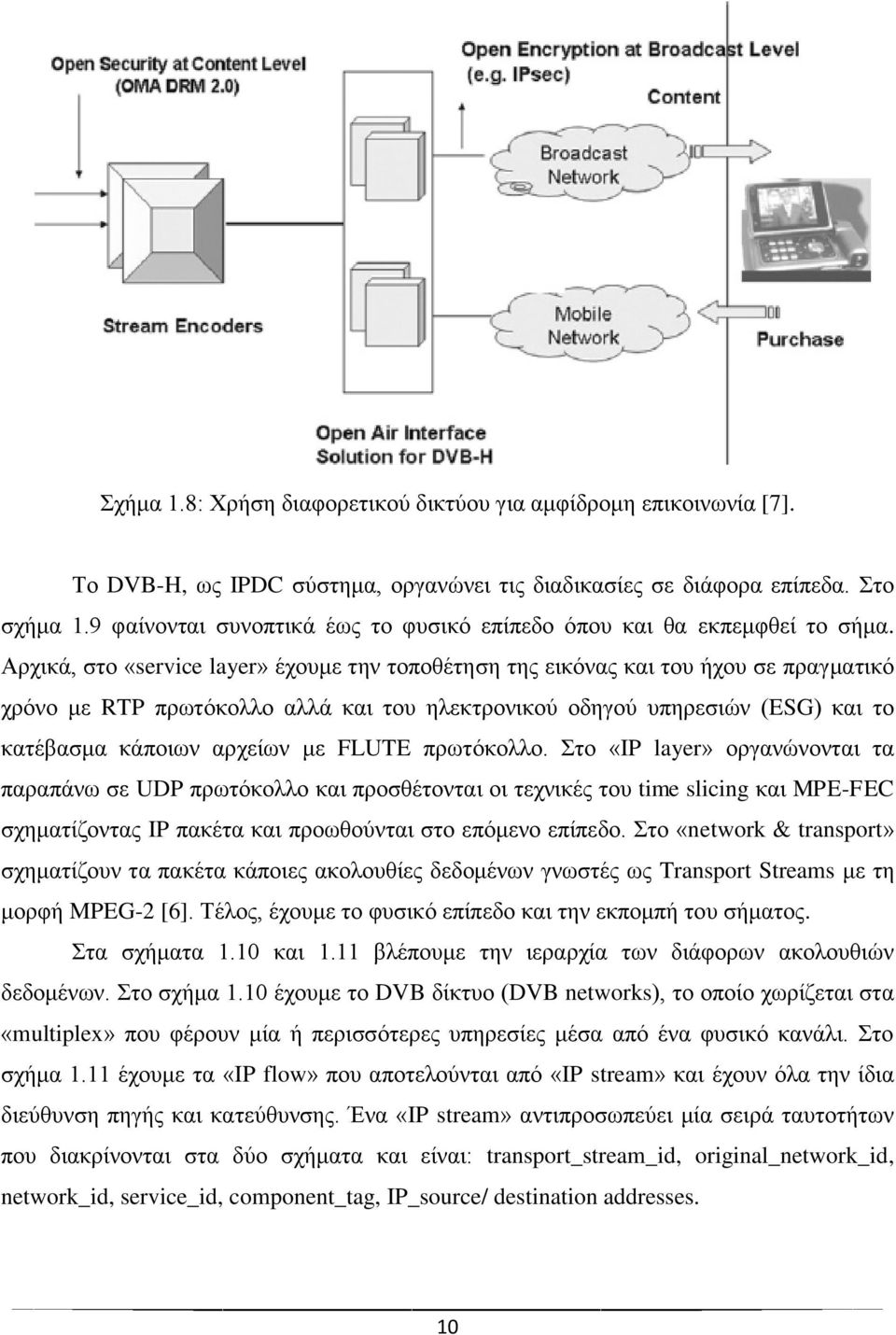 Αξρηθά, ζην «service layer» έρνπκε ηελ ηνπνζέηεζε ηεο εηθφλαο θαη ηνπ ήρνπ ζε πξαγκαηηθφ ρξφλν κε RTP πξσηφθνιιν αιιά θαη ηνπ ειεθηξνληθνχ νδεγνχ ππεξεζηψλ (ESG) θαη ην θαηέβαζκα θάπνησλ αξρείσλ κε