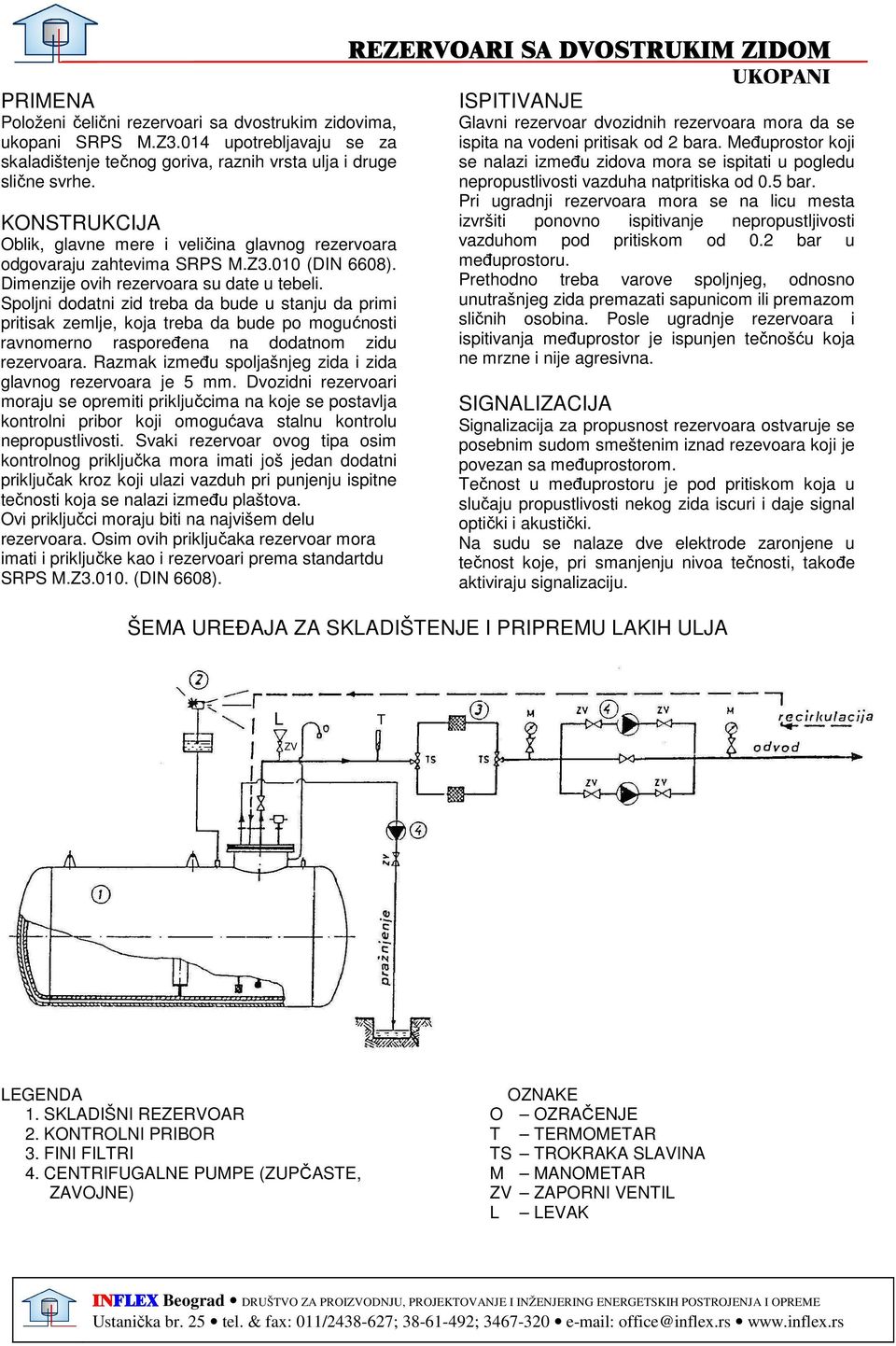 Spoljni dodatni zid treba da bude u stanju da primi pritisak zemlje, koja treba da bude po mogućnosti ravnomerno rasporeñena na dodatnom zidu rezervoara.