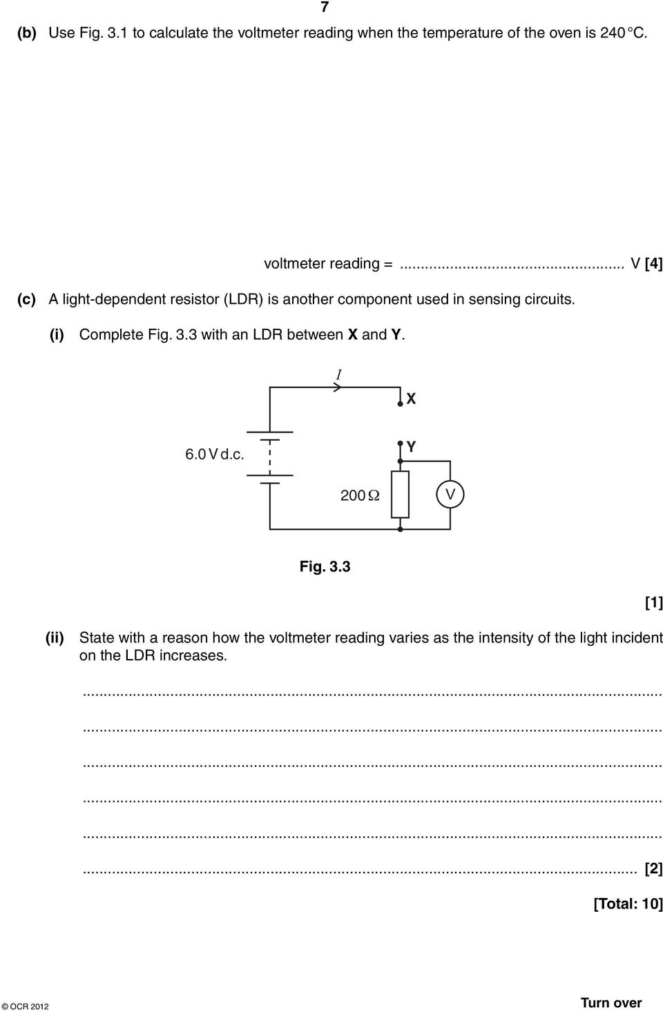 (i) Complete Fig. 3.