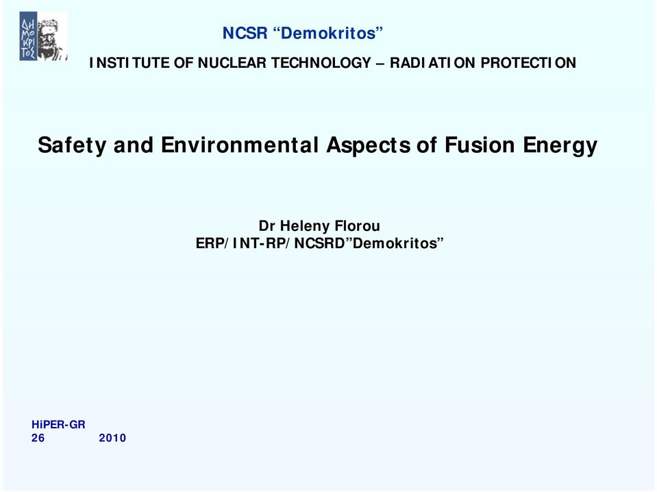 of Fusion Energy Dr