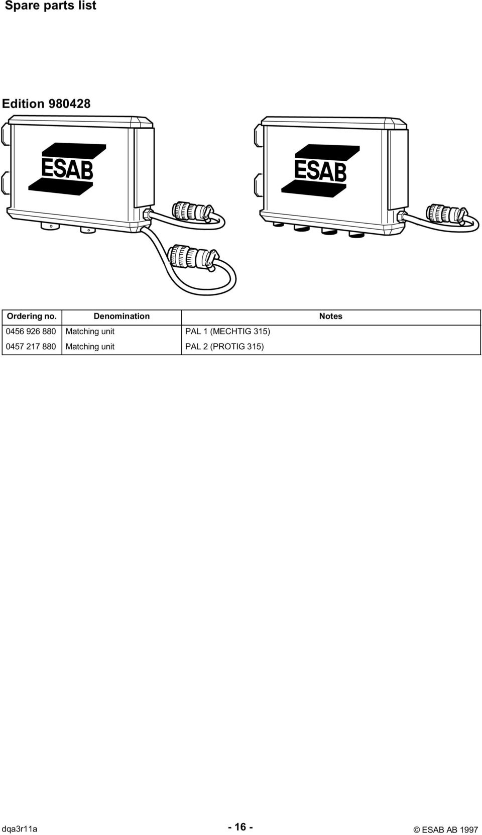 Matching unit PAL 1 (MECHTIG 315) 0457 217