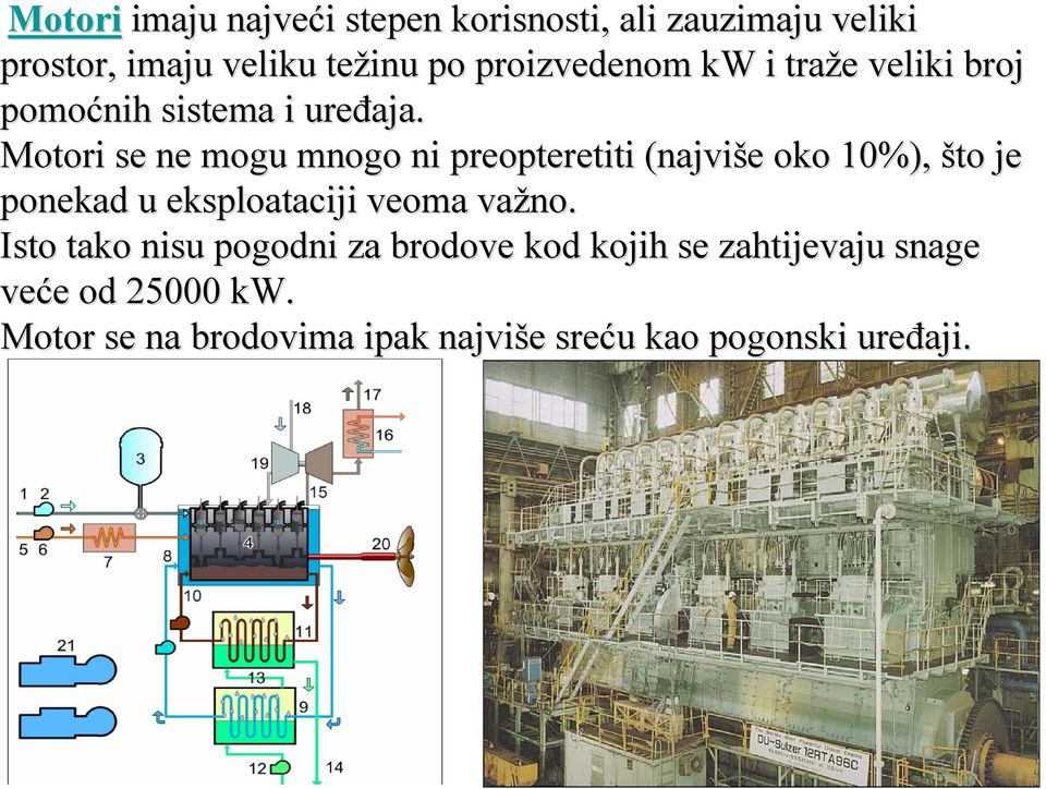 Motori se ne mogu mnogo ni preopteretiti (najviše e oko 10%), što je ponekad u eksploataciji veoma važno.