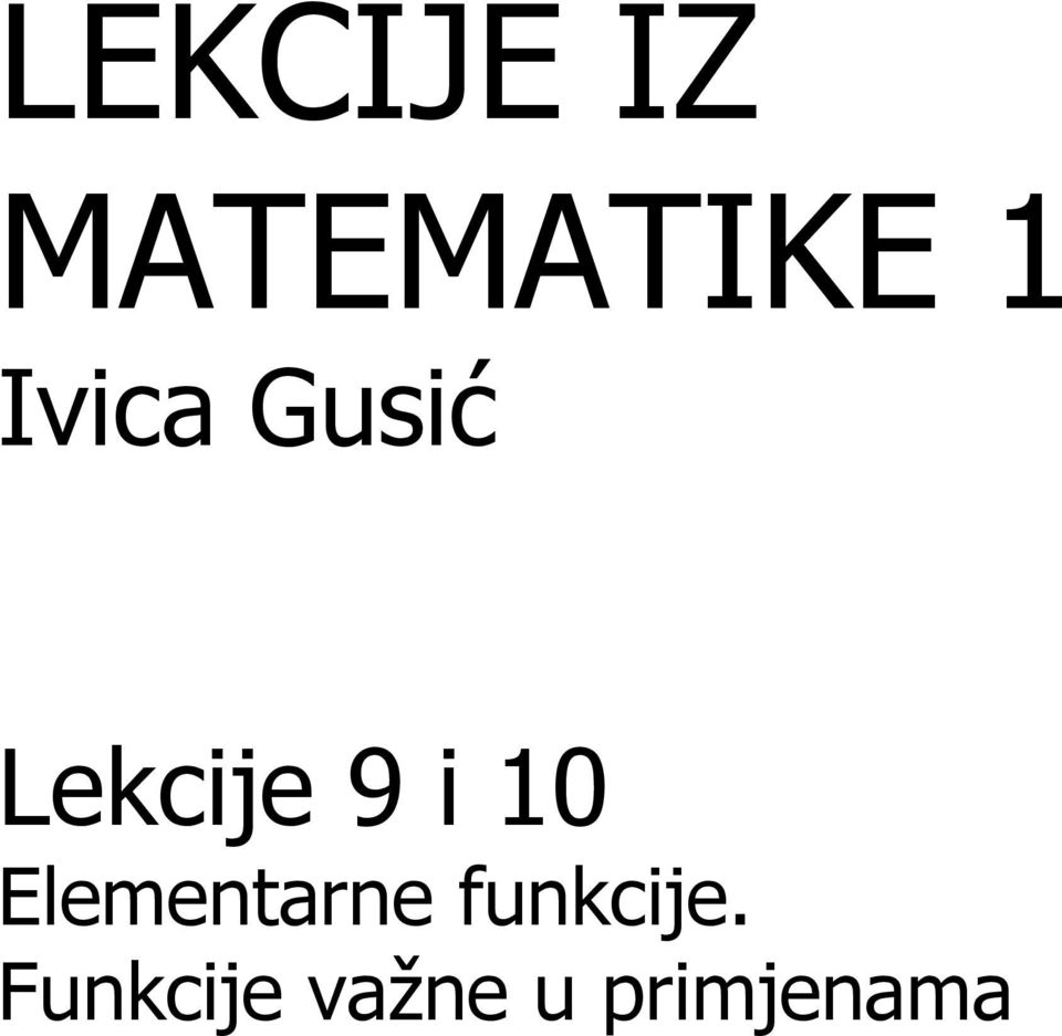 10 Elementarne funkcije.