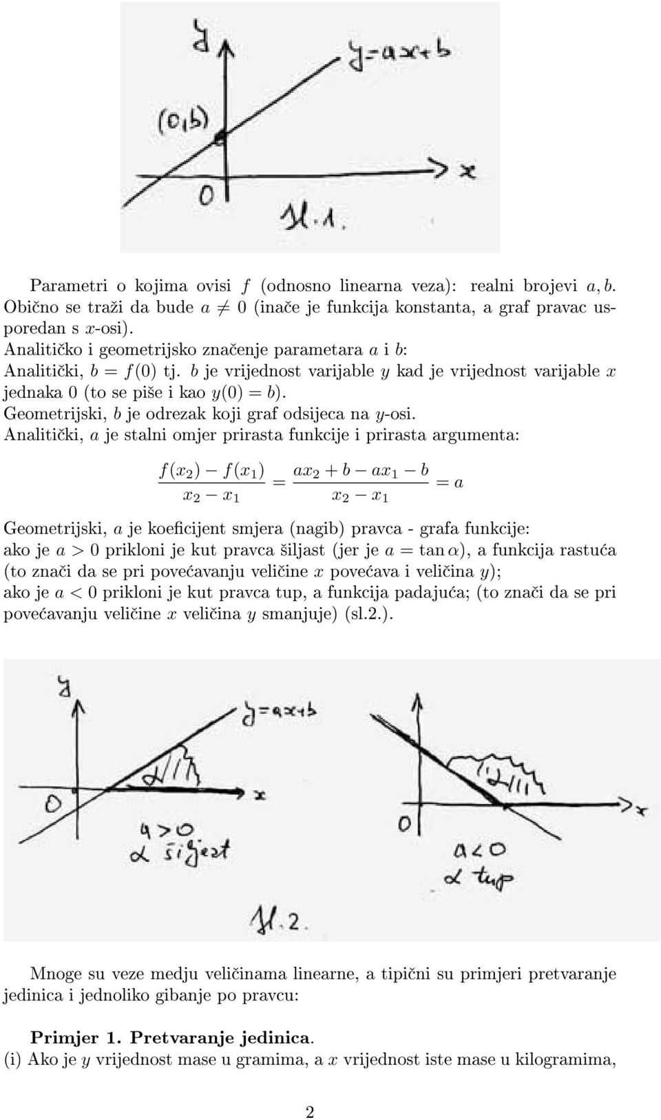 Geometrijski, b je odrezak koji graf odsijeca na y-osi.