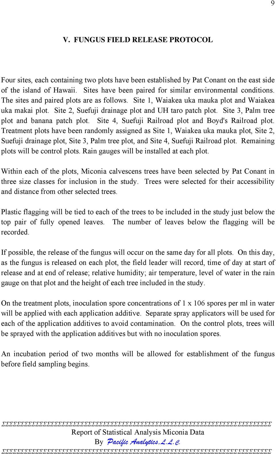 Site 2, Suefuji drainage plot and UH taro patch plot. Site 3, Palm tree plot and banana patch plot. Site 4, Suefuji Railroad plot and Boyd's Railroad plot.