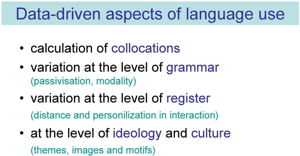 variation at the level of register (distance and personilization in