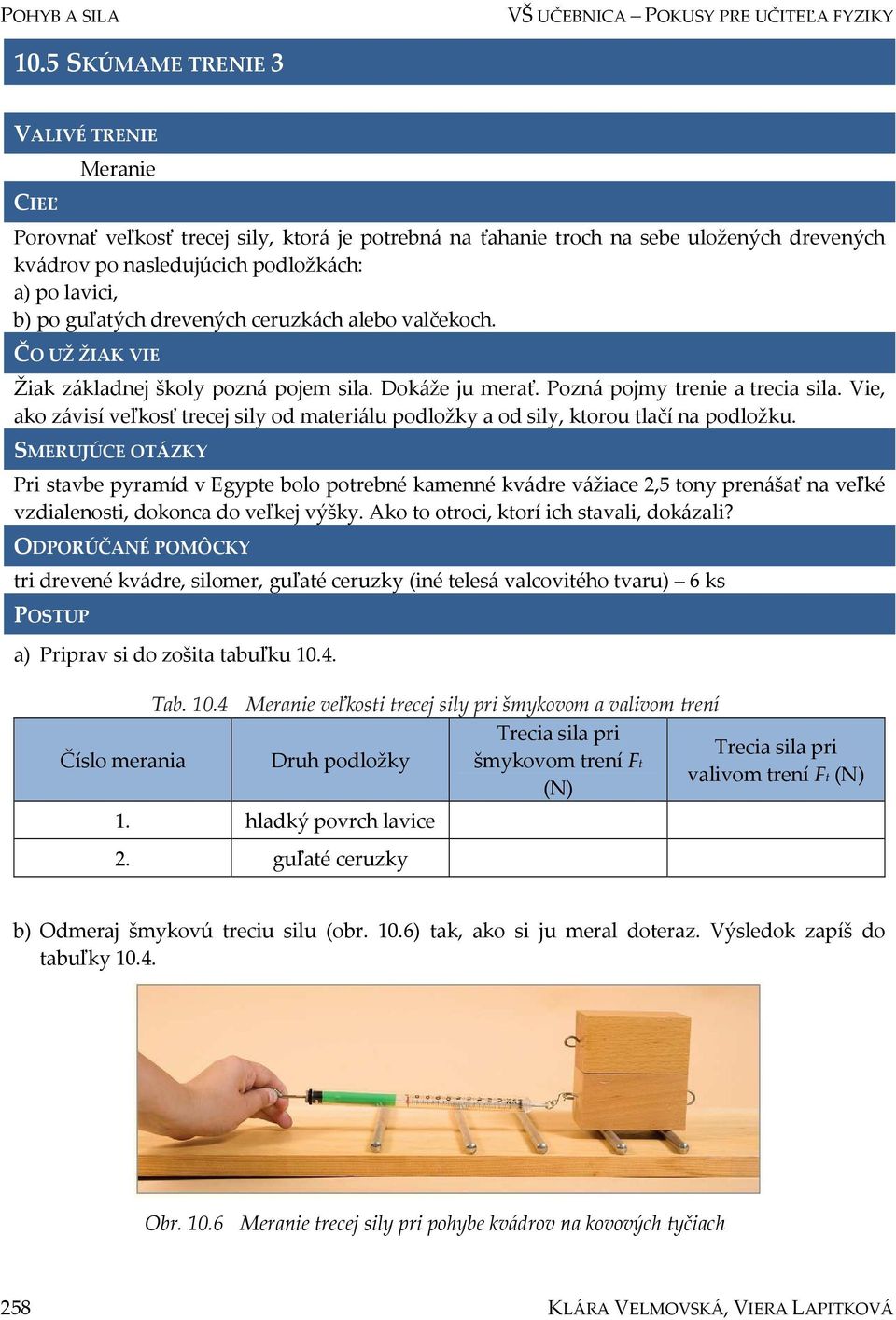 guľatých drevených ceruzkách alebo valčekoch. ČO UŽ ŽIAK VIE Žiak základnej školy pozná pojem sila. Dokáže ju merať. Pozná pojmy trenie a trecia sila.